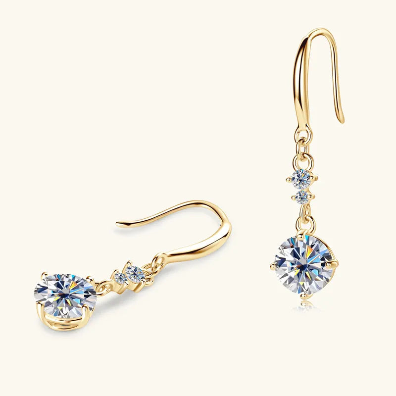 Stunning Brilliance ! 2 Carat Moissanite 925 Sterling Silver or Gold Earrings - Amazon Favorite 🥇