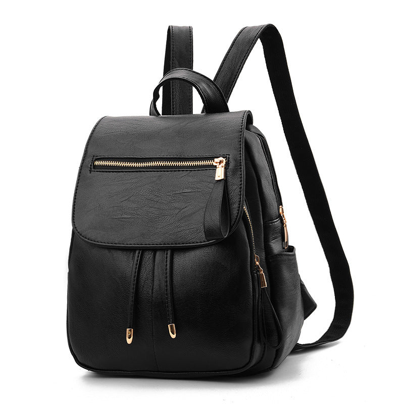 Trendy Soft Leather Backpack & Travel Bag 🎒 Features Zippered Pocket, Phone Pocket & Document Pocket