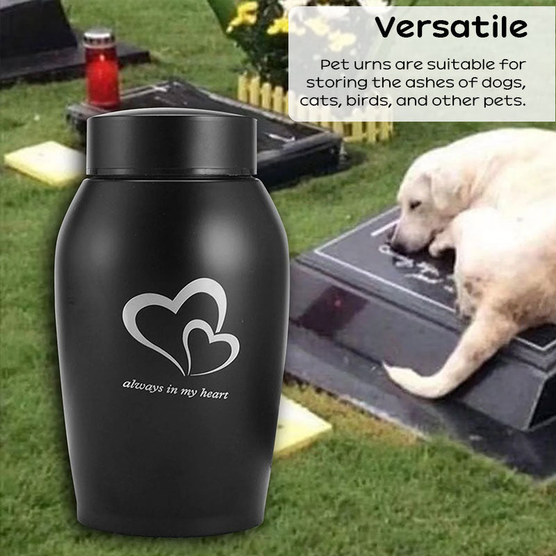 Durable Stainless Steel Pet Memorial Urn 🐾 Black Portable & Moisture-Proof Ash Keepsake Designed for Small Pets