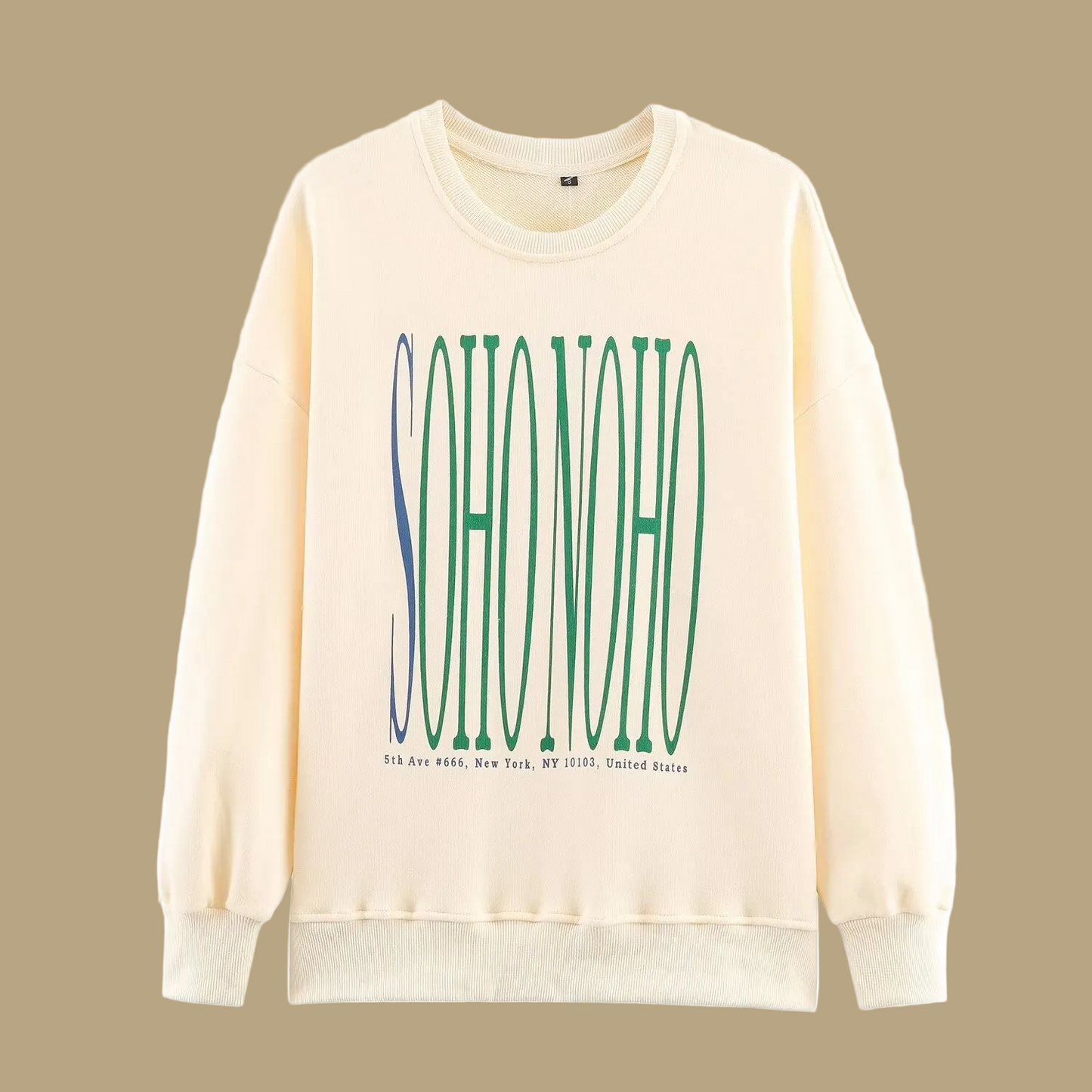 Women's Classy Trendy 'SOHO' New York Sweatshirt - Dazzling Ivory Polyester Pullover ♨️🗽
