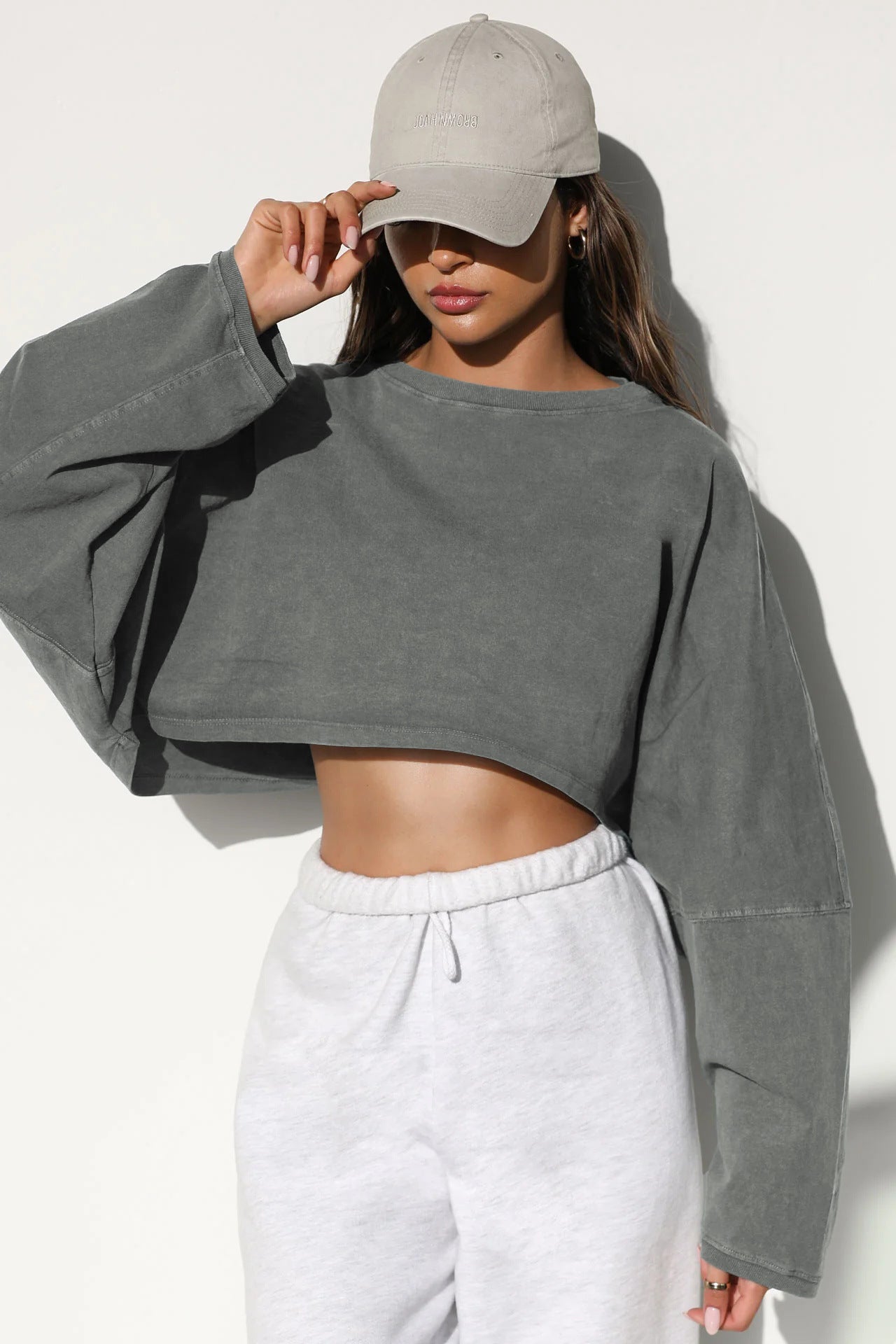 Women's SEXY HOT BUY 🔥 Mid-riff Cut Round Neck Sweatshirt -  Popular Sporty Fall Fashion, Grab 2 Colors at this Price while Supplies Last ! 🏃‍♂️🛍