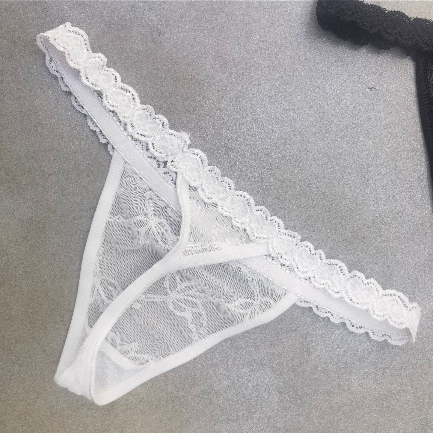 Women's Colorful Sexy DIY Metal Rhinestone Letter Thong - Provocative and Playful Lace Panties 🌈