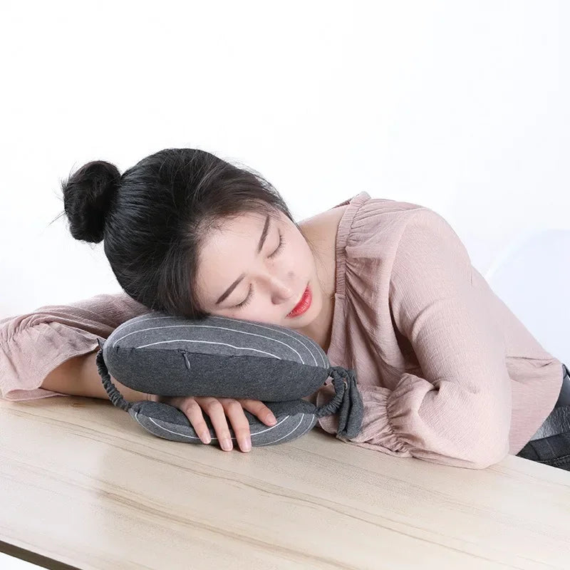 Portable Eye Mask and 2-in-1 Neck Pillow - Soft Cotton and Foam Filled Relief for Eyes and Neck