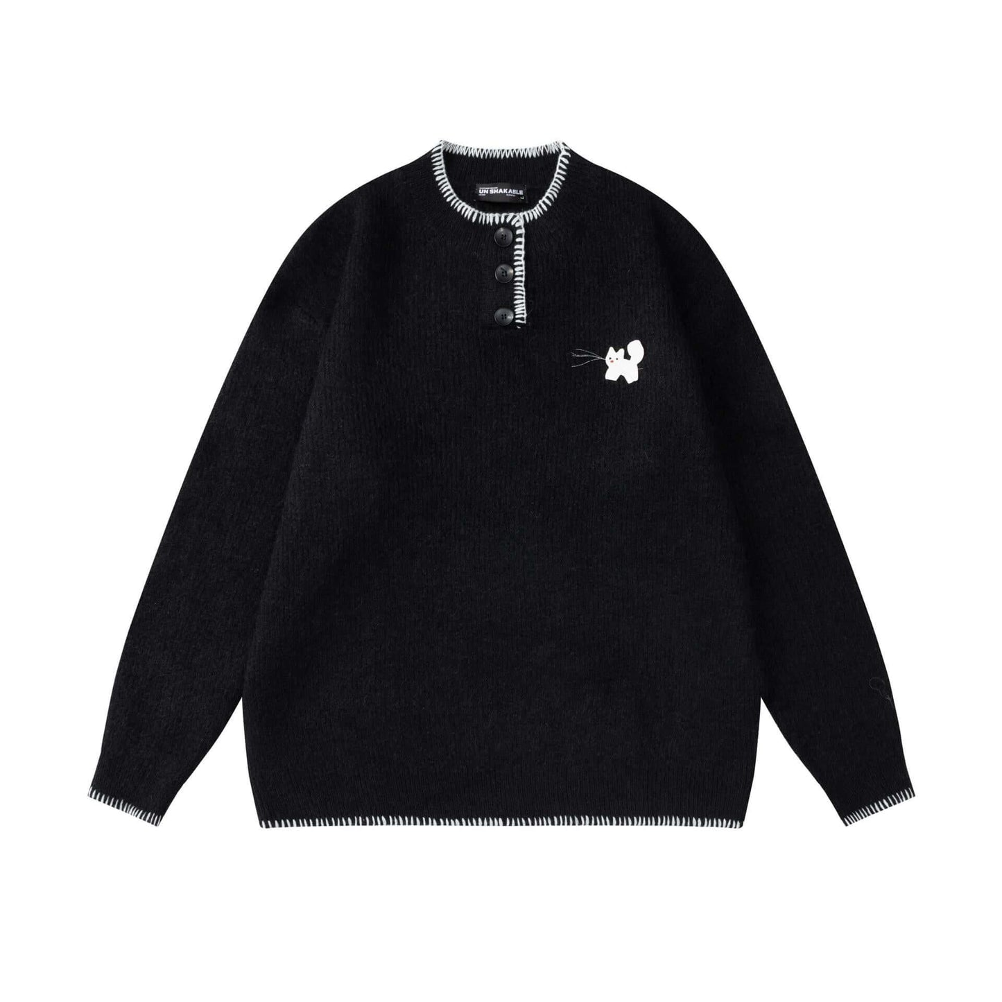 Classic Warm Comfortable Knitted Sweater - Fun Dog 🐶 Embroidery Round Neck