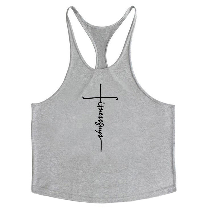 Popular Men's Pure Cotton Bodybuilding and Fitness Vest with Thin Shoulder Strap 💪🏋‍♀️