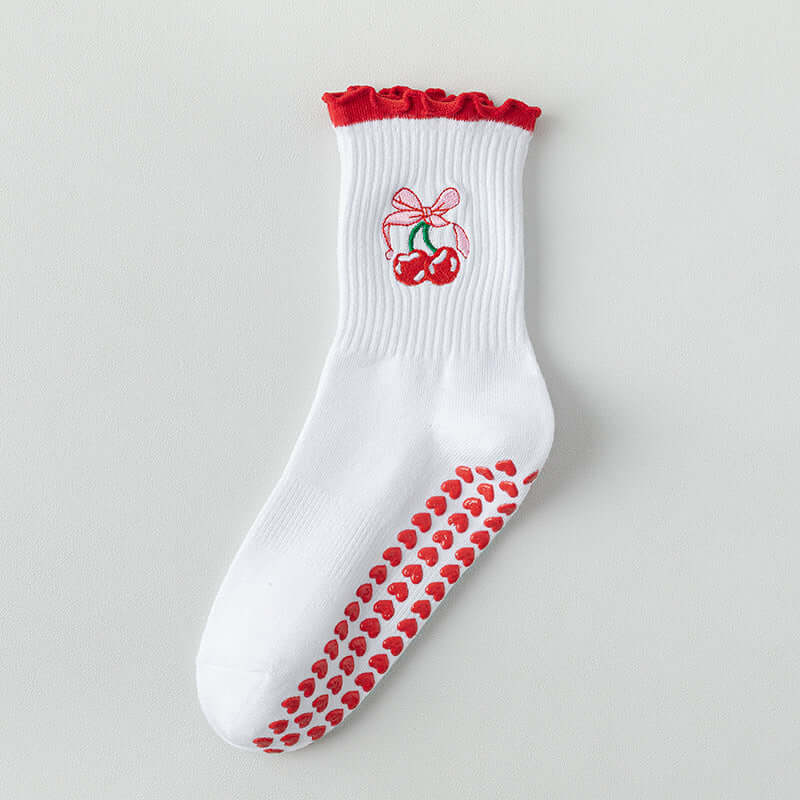 Hip Fun Graphics White Cotton Yoga Socks 🧘‍♀️🧦 for Women