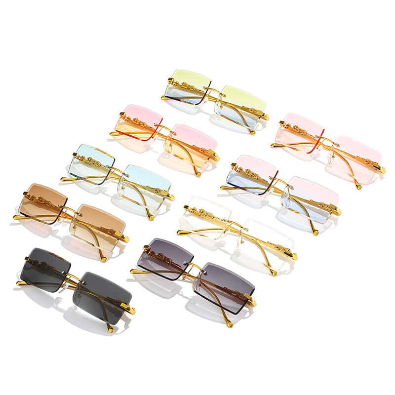 Chic Fashion Trendy Rimless Square Sunglasses 😎 Anti-Glare UV 400 Protection