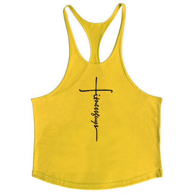 Popular Men's Pure Cotton Bodybuilding and Fitness Vest with Thin Shoulder Strap 💪🏋‍♀️