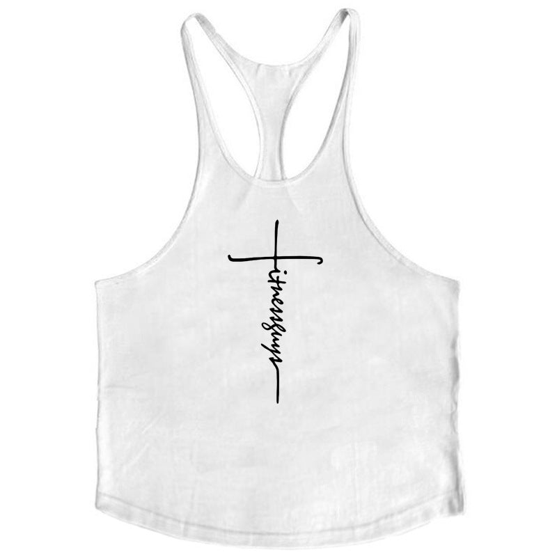 Popular Men's Pure Cotton Bodybuilding and Fitness Vest with Thin Shoulder Strap 💪🏋‍♀️