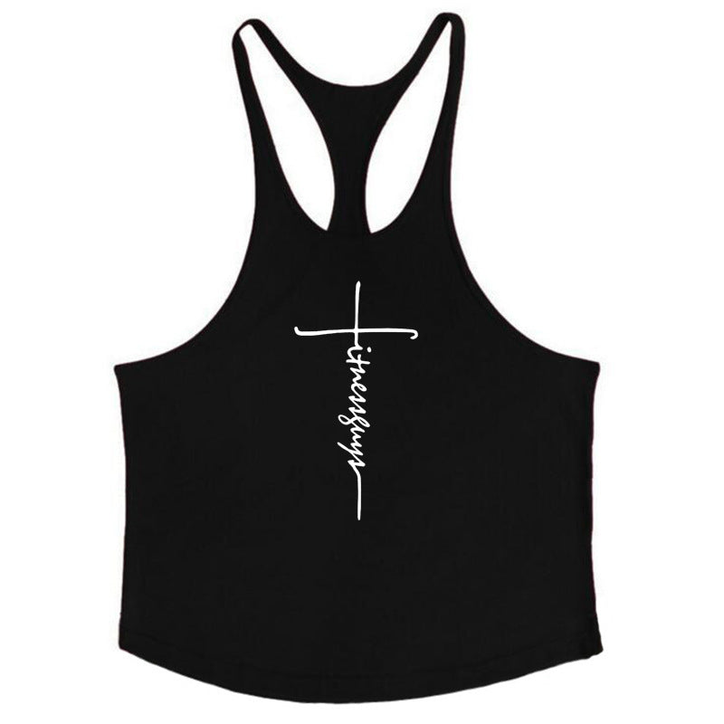 Popular Men's Pure Cotton Bodybuilding and Fitness Vest with Thin Shoulder Strap 💪🏋‍♀️