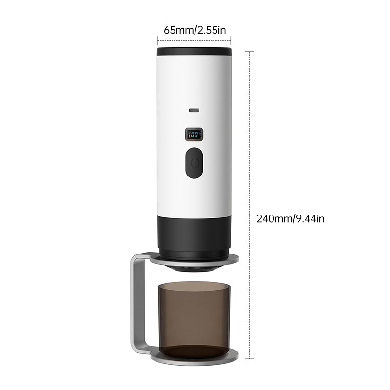 Portable Charging Wireless 3-in-1 Espresso Maker Kit - Stainless Steel 7800mAh, Car/Work/Home/Camping