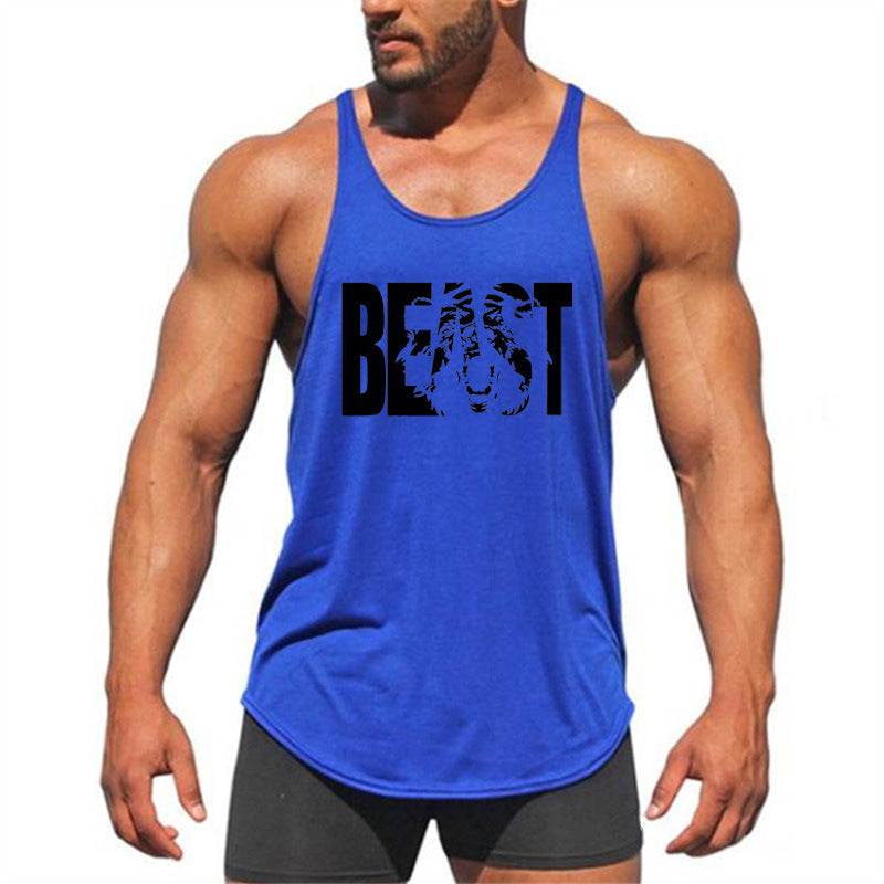 Men's Popular BEAST Tank Top - Fitness Sports Vest Slim Shoulder Strap Cotton Gym Tank Top 🏋️‍♀️💪