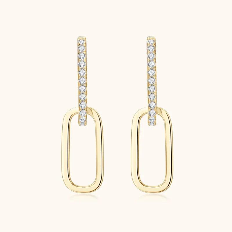 Women's Luxurious 925 Sterling Silver Moissanite Earrings - Beautiful Geometric Styling 😍