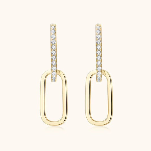 Women's Luxurious 925 Sterling Silver Moissanite Earrings - Beautiful Geometric Styling 😍