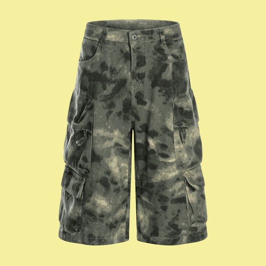 Popular Trending Camouflage Shorts - Durable Unisex Tie-Dye Workwear Seven Quarter Style