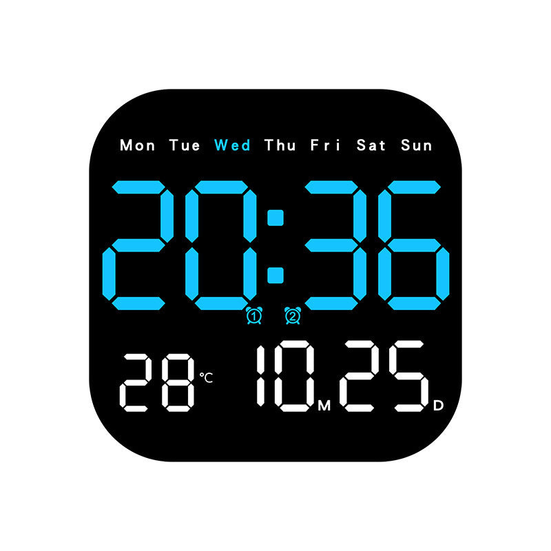 Retro Large Display Digital LED Wall Clock with Alarm, Timer & Remote Control - Living Room Attraction !
