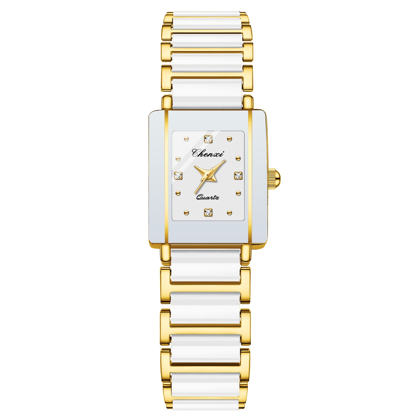 Gorgeous Square Couples Watches - Ceramic Quartz Reinforced Glass, Waterproof, in Gold, Silver, Black ⌚️