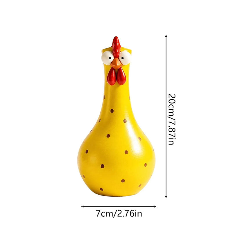 Humorous Waterproof Polka Dot Rooster Vase Decor 🐔