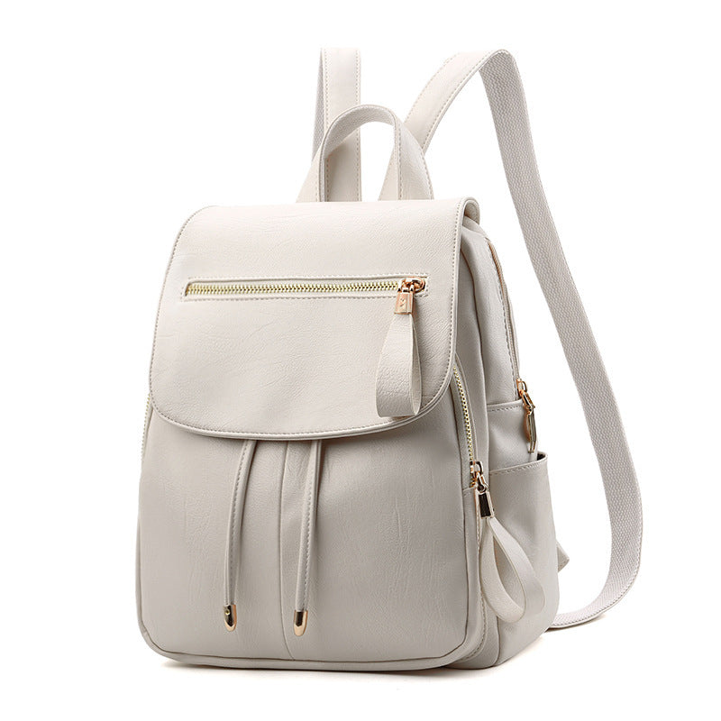 Trendy Soft Leather Backpack & Travel Bag 🎒 Features Zippered Pocket, Phone Pocket & Document Pocket