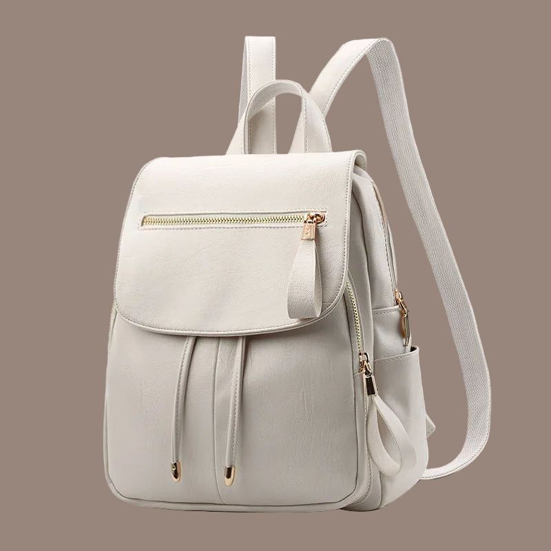 Trendy Soft Leather Backpack & Travel Bag 🎒 Features Zippered Pocket, Phone Pocket & Document Pocket