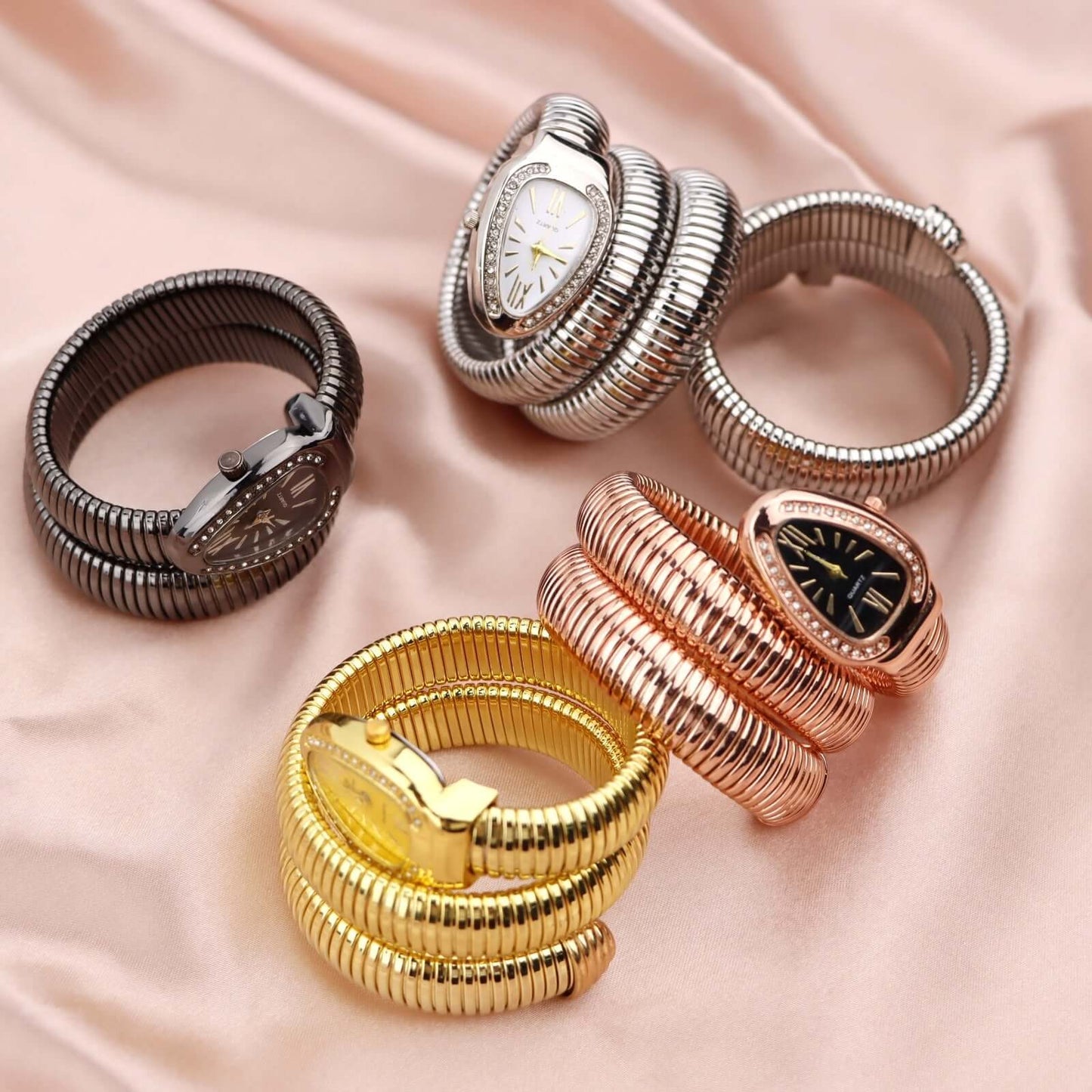 Women's Chic Snake Shaped Watch - Creative Quartz Fashion Bracelet in 4 Color Options