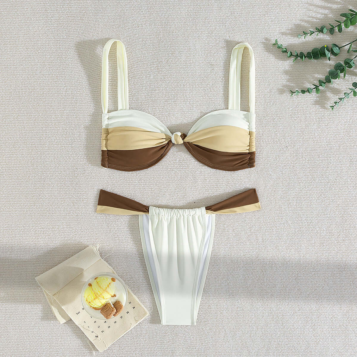 Women's Sultry Spliced Strap Sexy Bikini - Two Alluring Color Options 😍