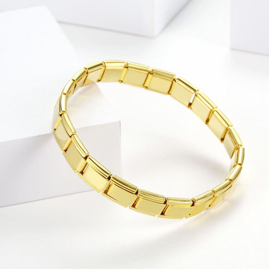 Men's Luxurious Classic Gold Titanium Block Bracelet - Hip and Durable ! 😎