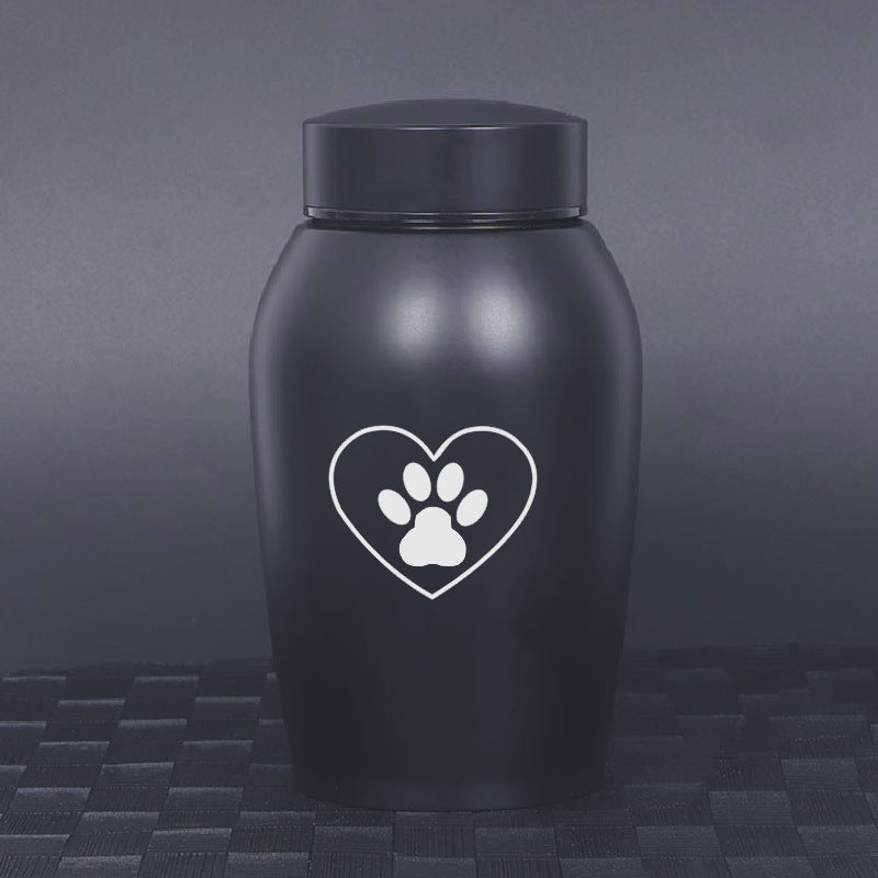 Durable Stainless Steel Pet Memorial Urn 🐾 Black Portable & Moisture-Proof Ash Keepsake Designed for Small Pets