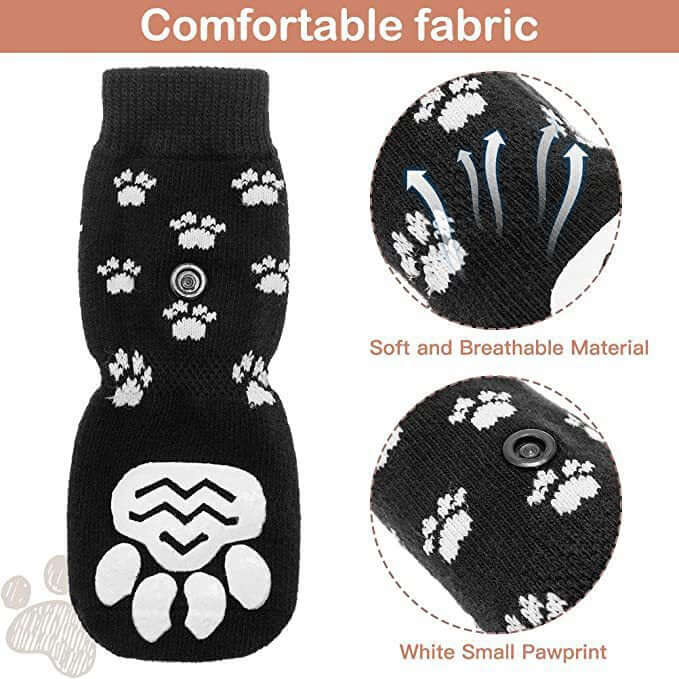 Fun Pet Socks 🧦 🐾 Warm Paw Covers for Dog - Outdoor Anti-Slip Grip and Waterproof 4 Pack