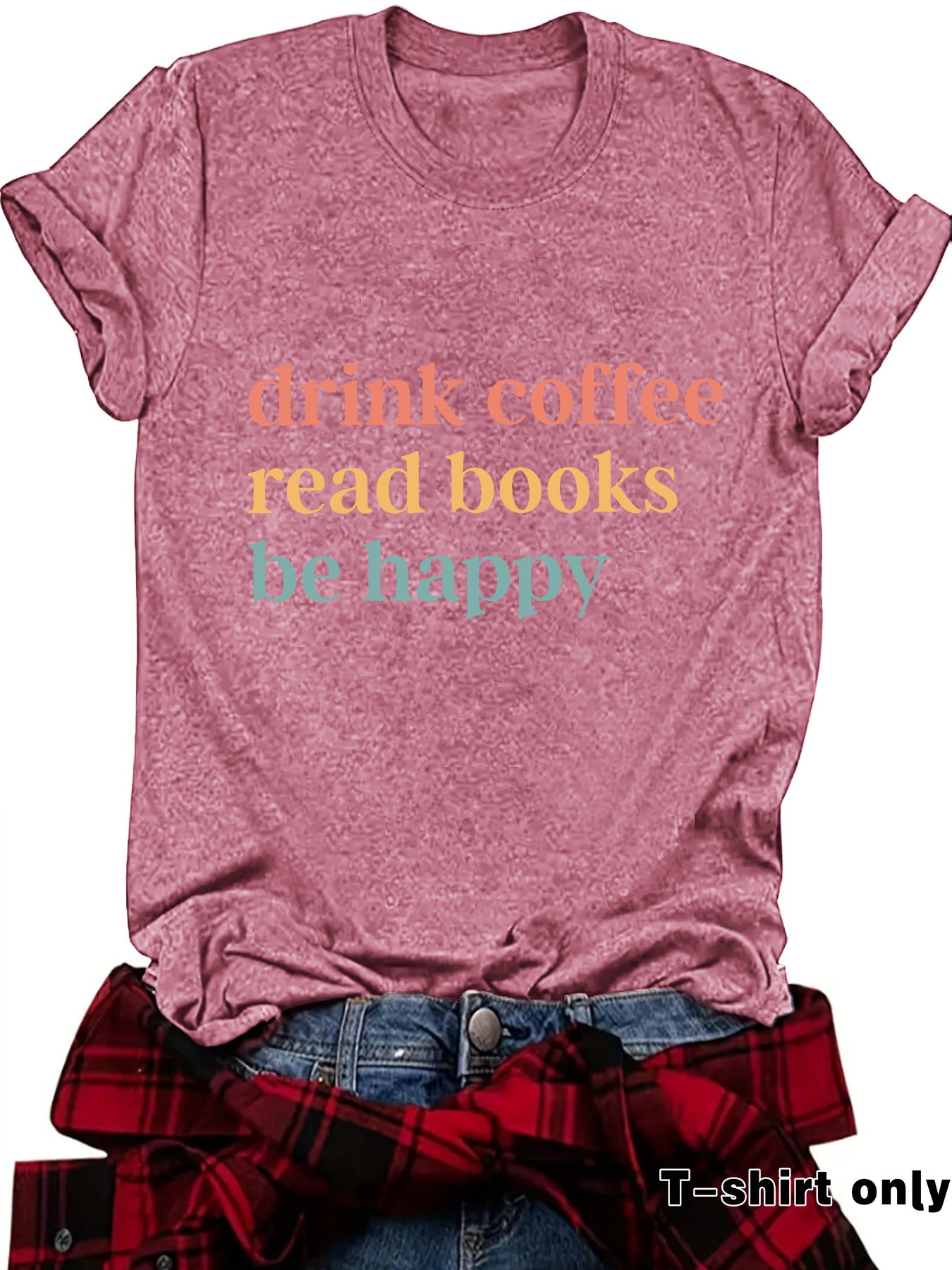 Humorous 'Drink Coffee' Slogan Short Sleeve T-shirt in Popular Unisex Colors ☕️🌈 Grab 2 and Save !