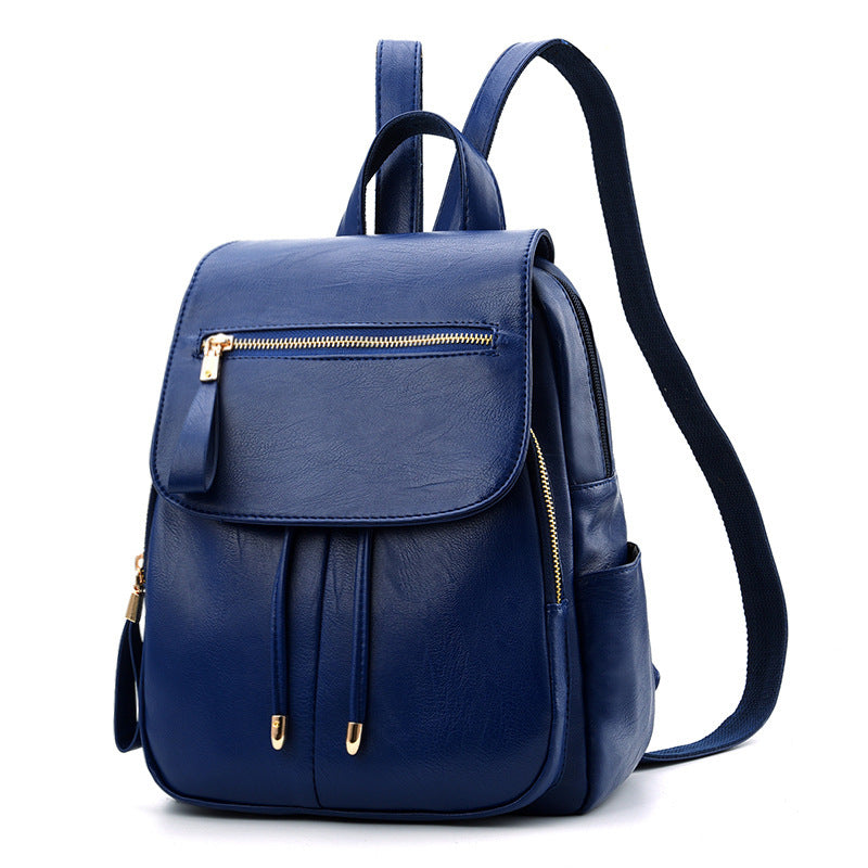 Trendy Soft Leather Backpack & Travel Bag 🎒 Features Zippered Pocket, Phone Pocket & Document Pocket
