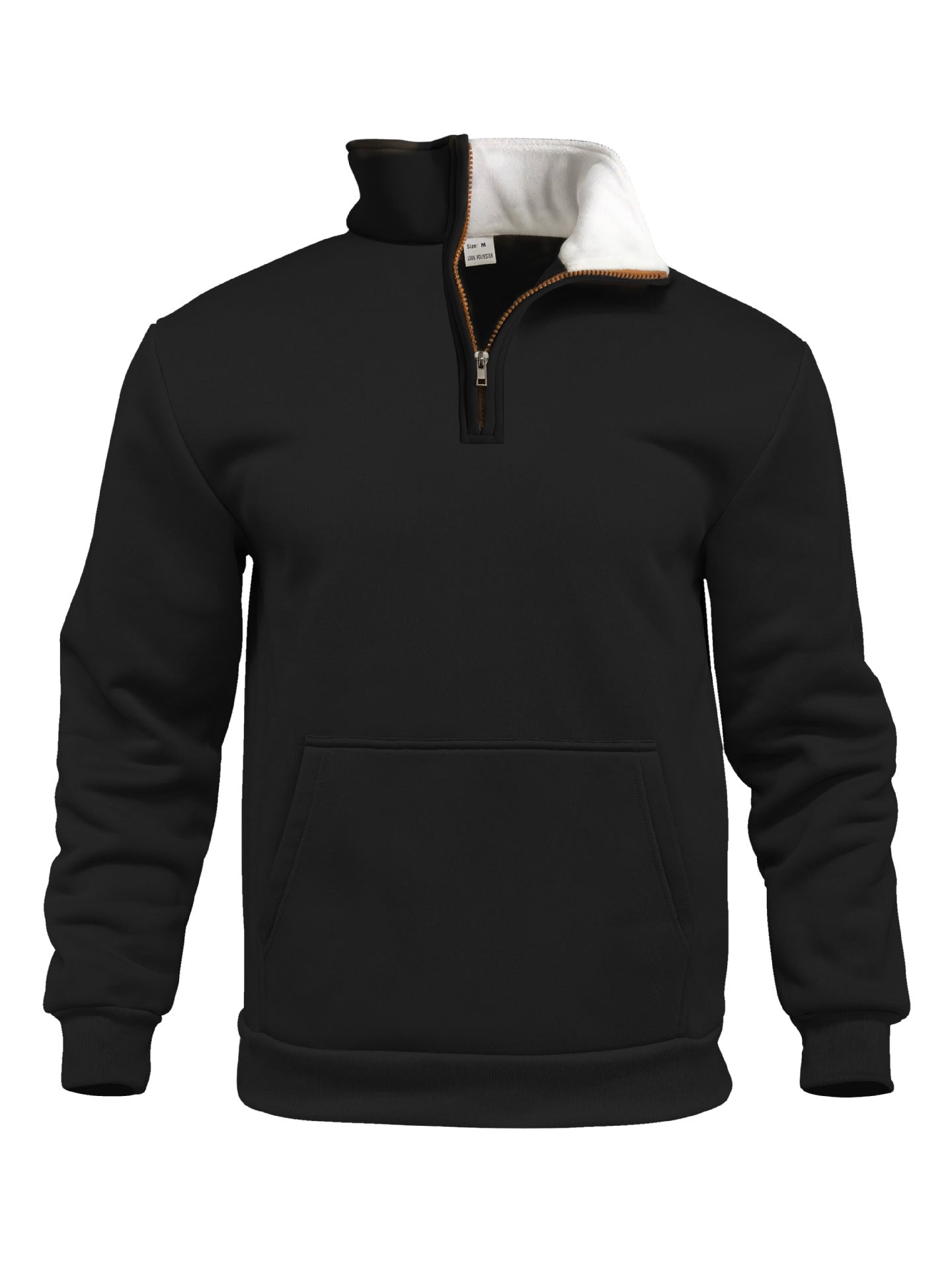 Men's Warm Autumn and Winter Waffle Knit Sweatshirt with Pouch Pocket and Stand-up Collar ♨️