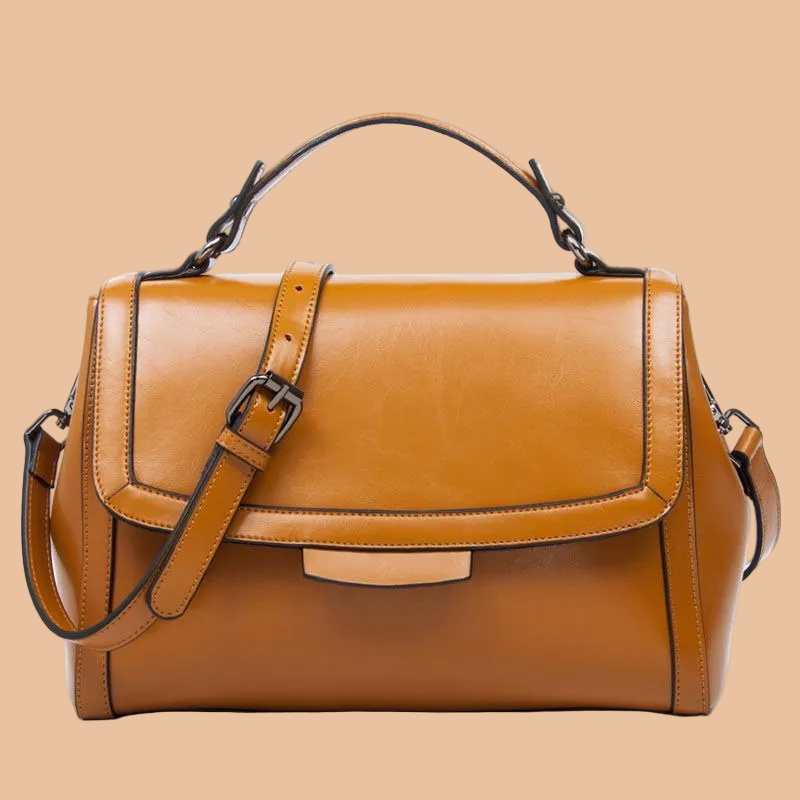 Women's Chic GENUINE LEATHER Handbag 👜 High Quality Cowhide with Large Storage Capacity