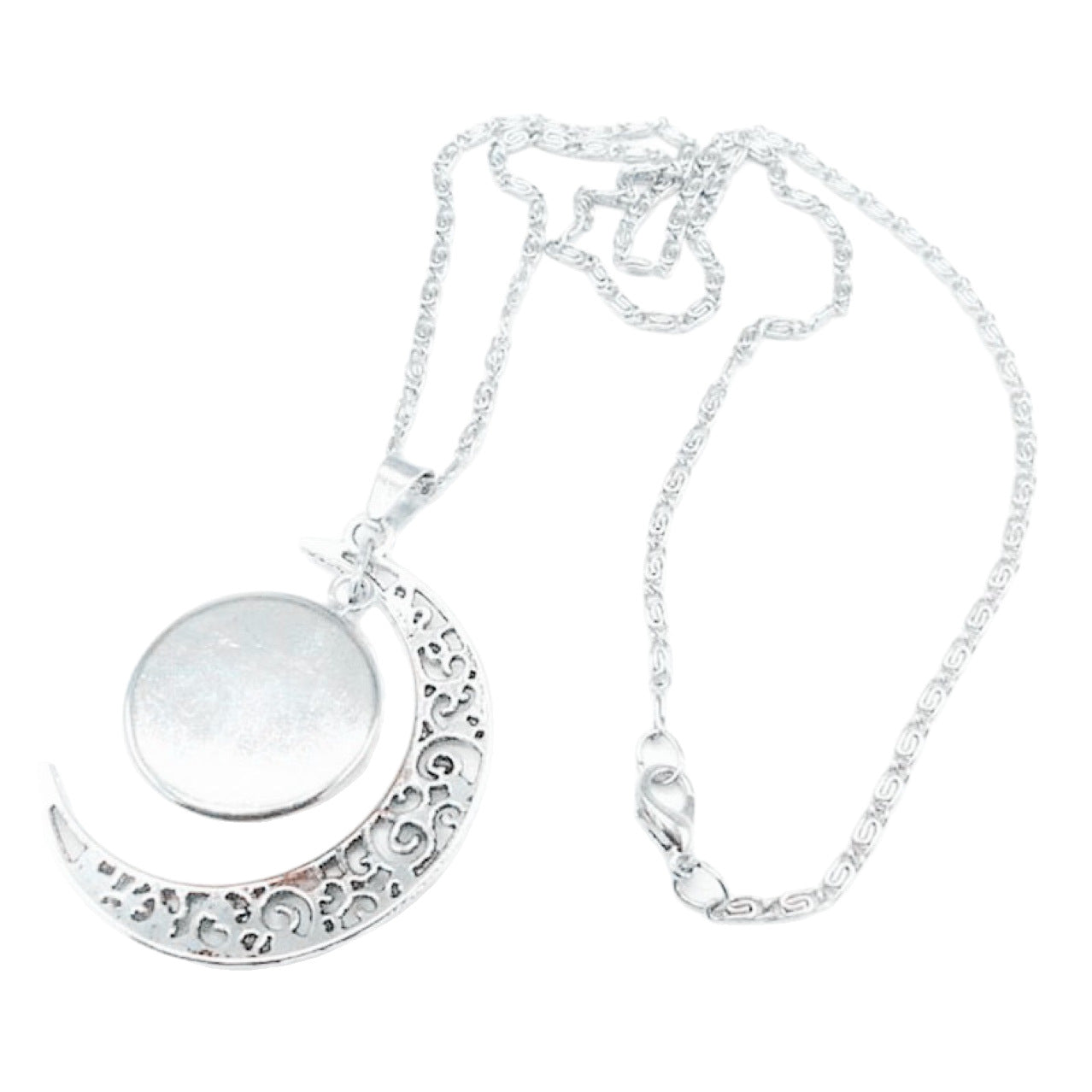 Gorgeous Zodiac Time Gem Luminous Necklace for Women - Simple Silver Moon Pendant Choker Giftable 💝