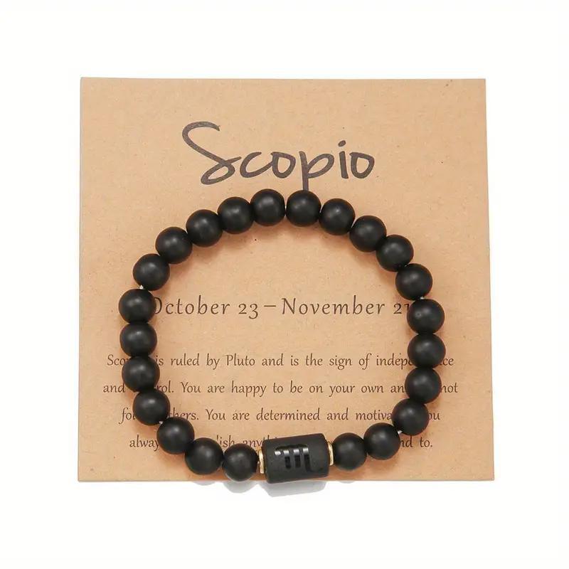 Super Cool Zodiac Beaded Bracelet - Natural Stone Beaded Tiger's Eye with Zodiac Picture Card 😎