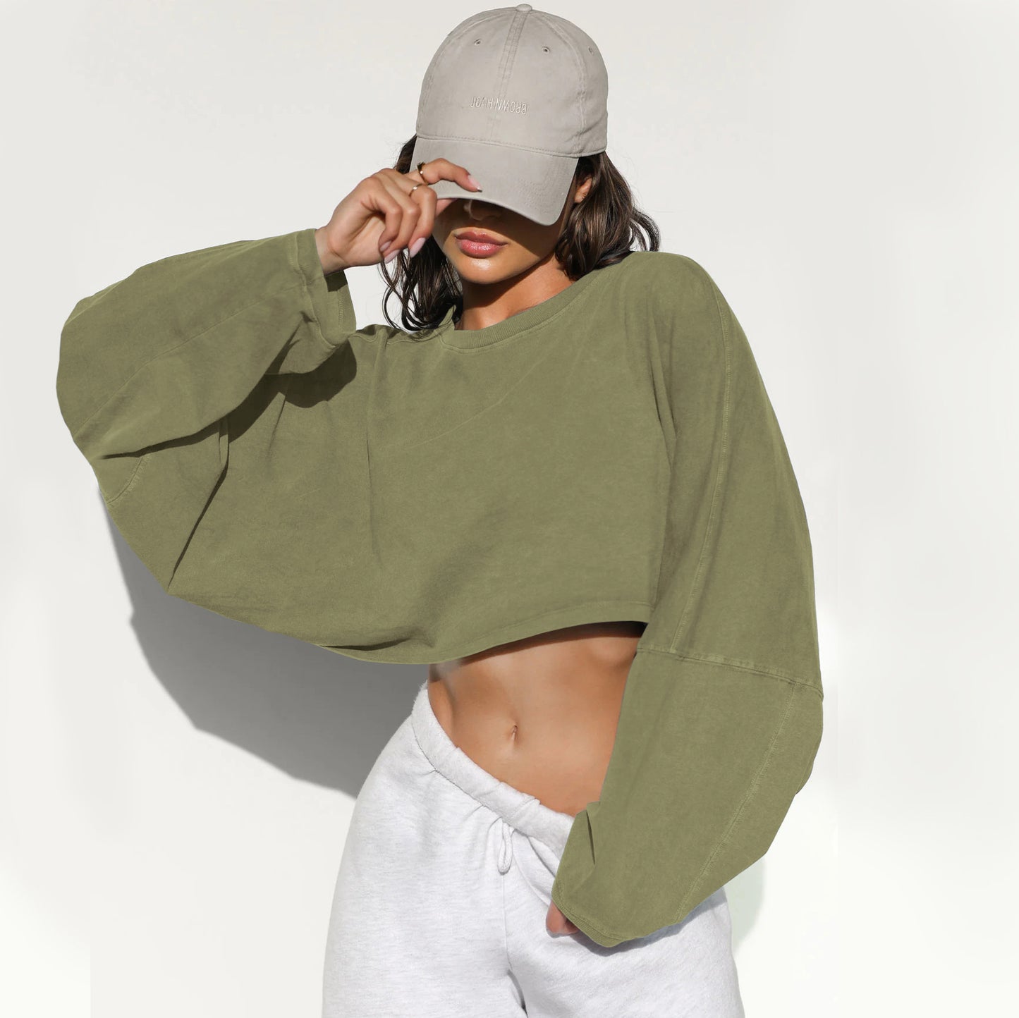 Women's SEXY HOT BUY 🔥 Mid-riff Cut Round Neck Sweatshirt -  Popular Sporty Fall Fashion, Grab 2 Colors at this Price while Supplies Last ! 🏃‍♂️🛍