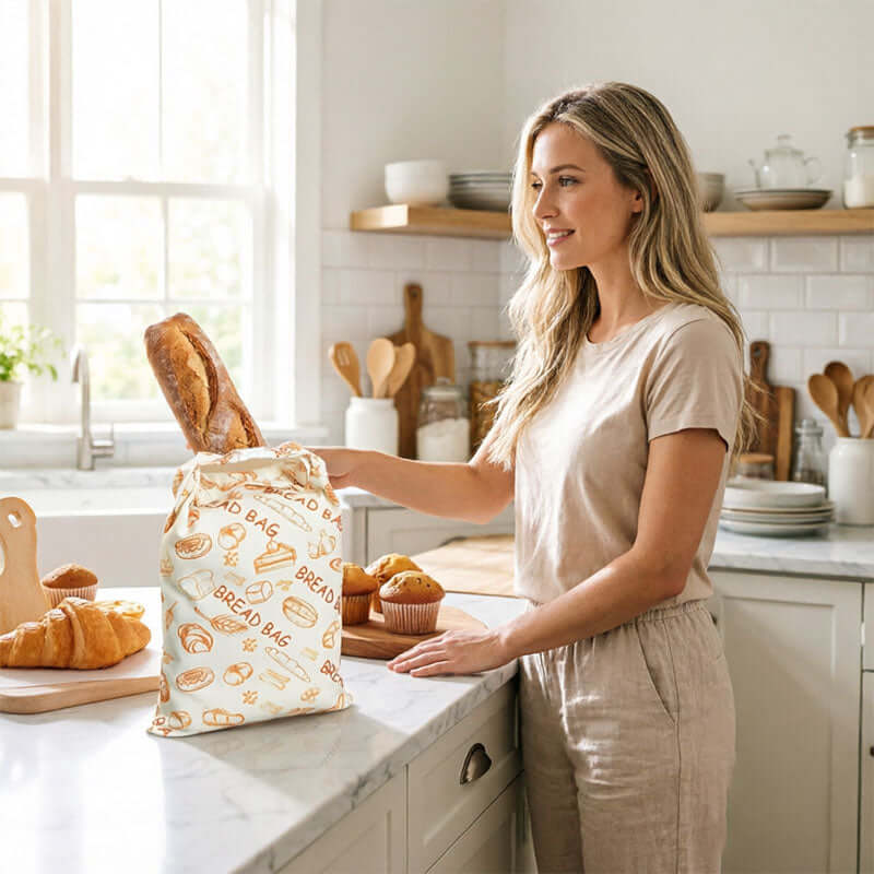 Popular Beeswax Bread Bags – Natural Beeswax-Lined Cotton Bags for Freezer & Fridge Storage 🍞