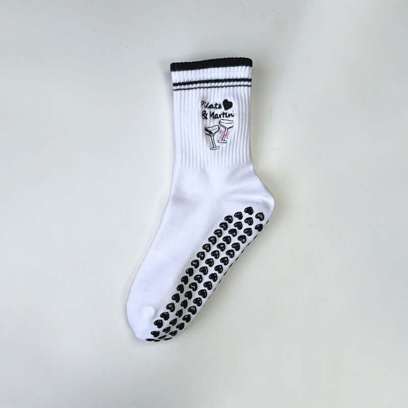 Hip Fun Graphics White Cotton Yoga Socks 🧘‍♀️🧦 for Women