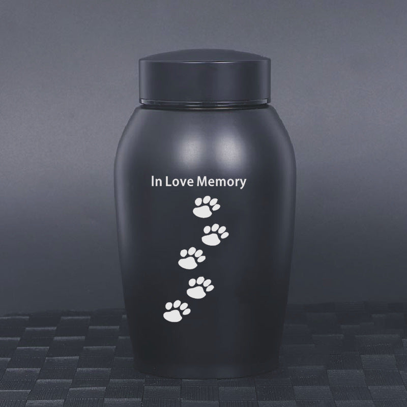 Durable Stainless Steel Pet Memorial Urn 🐾 Black Portable & Moisture-Proof Ash Keepsake Designed for Small Pets