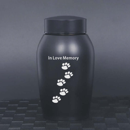 Durable Stainless Steel Pet Memorial Urn 🐾 Black Portable & Moisture-Proof Ash Keepsake Designed for Small Pets