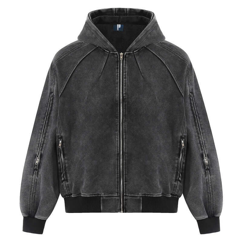 Men's Solid Color Lazy Hooded Jacket - Loose Casual, Warm Durable Cotton Comfort