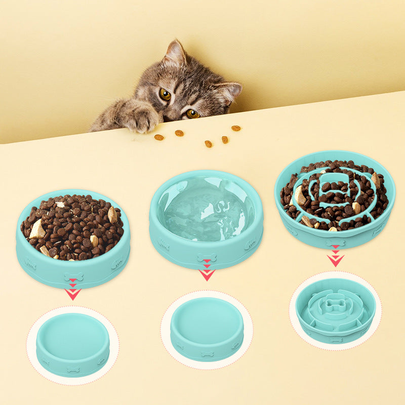 Portable Two-in-One Silicone Slow Feed Pet Bowl 🦮😻
