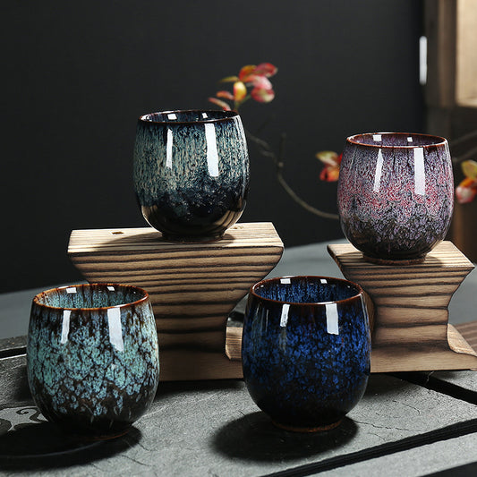 Gorgeous Ceramic Kung Fu Tea Cup 150ml. - Single Serve Cup, Tenmoku Jian Zhan, Yohen Master Tea Cup/Bowl