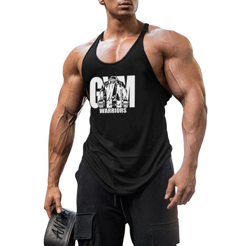 Men's Popular Fitness Tank Top 🏋️‍♀️ GYM WARRIORS Sporty Thin Shoulder Strap Workout Gear