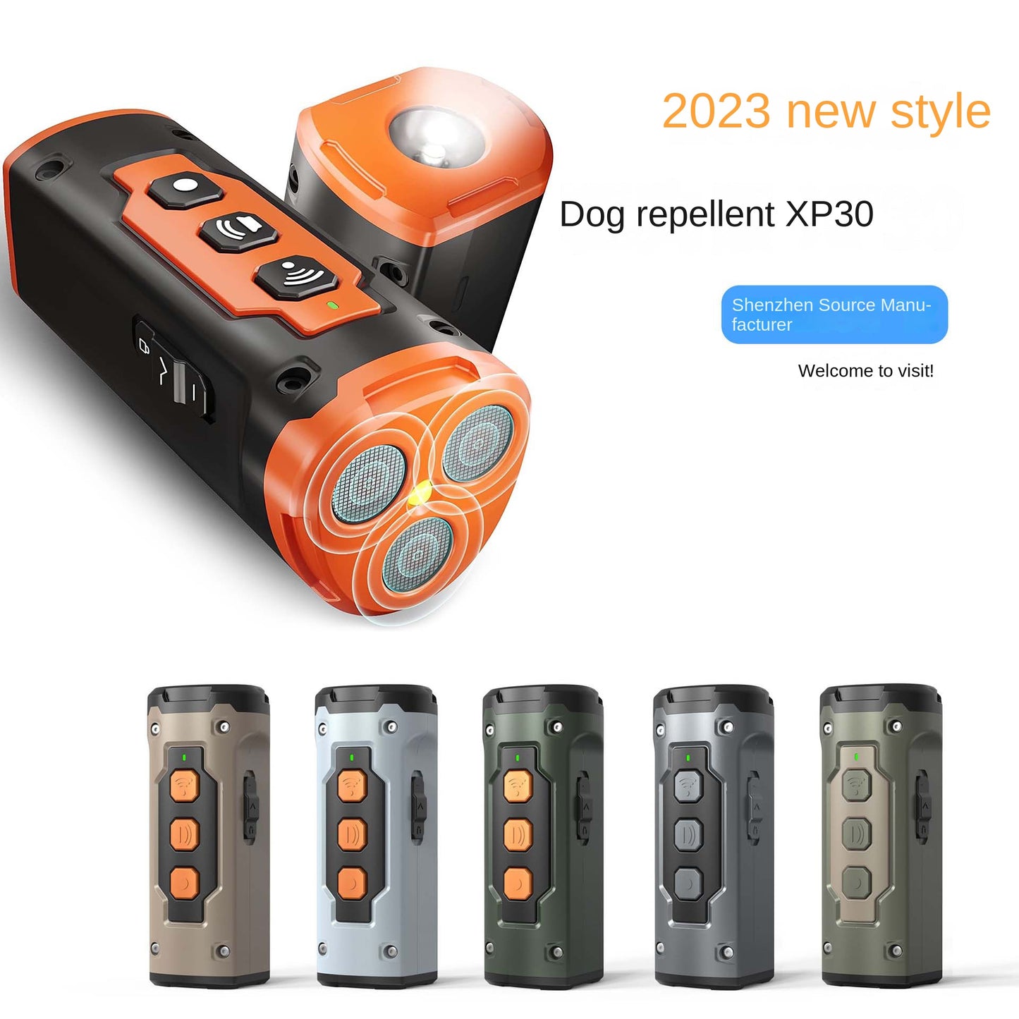 Ultrasonic Three-Head Dog Barking Repellent with Flashlight, Anti-Barking Device 🚫🦮