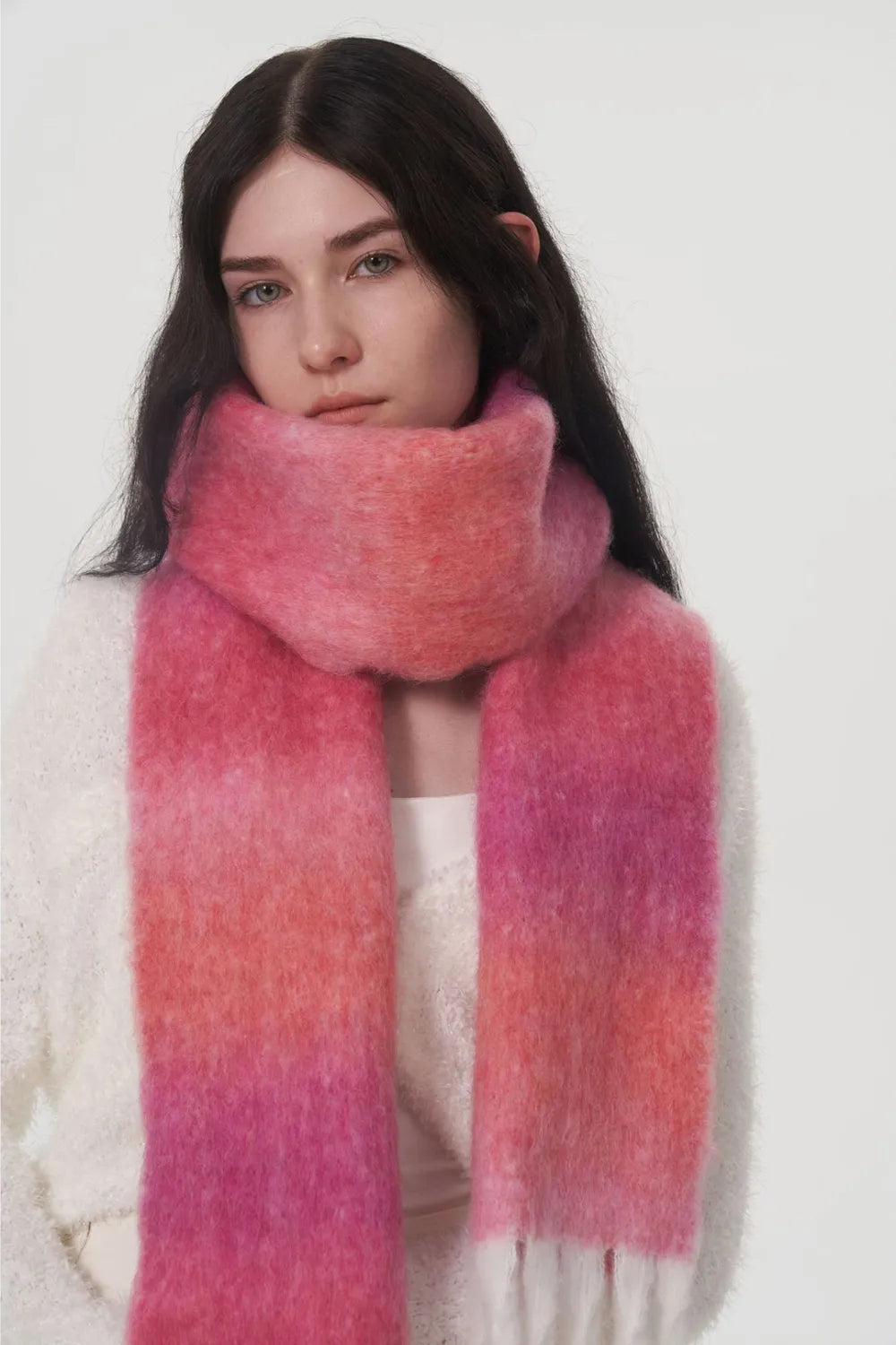 GIANT Thick Gradient Thermal Scarf with Fringes ♨️🧣 Warm Seasonal Comfort, Buy 2, Save More ! ✂️🔖