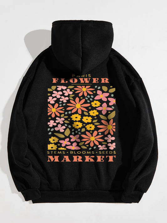 Trendy Oversized Floral Back Design Women's Hoodie 🌸