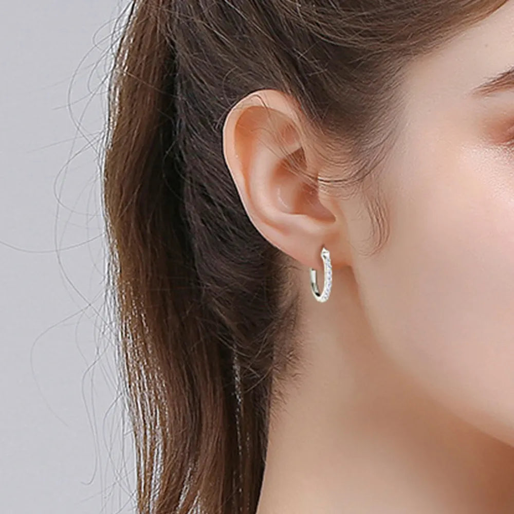 Moissanite Huggie Earrings - Stunning and Luxurious Gold and 925 Sterling Silver