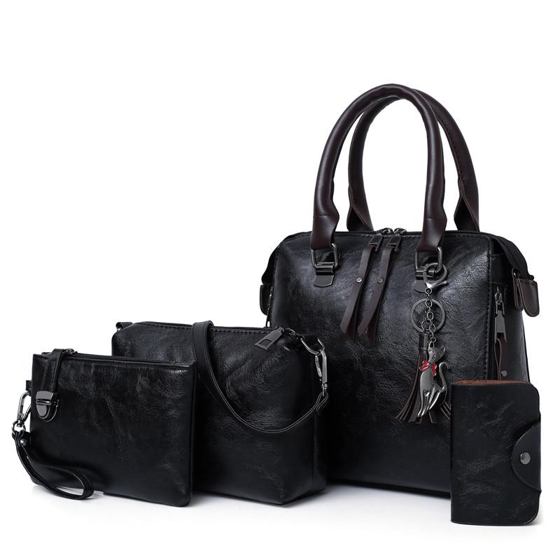 Women's BEST VALUE 4-in-1 Designer Leather Handbag SET 👜 Large & Medium Handbag, Laptop Bag + Wallet