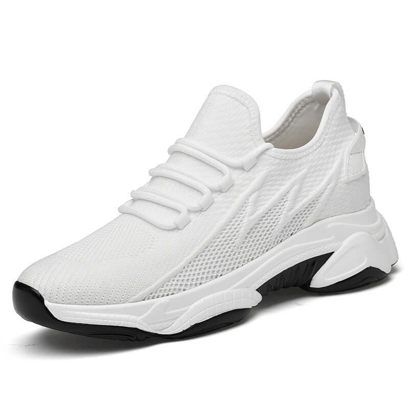 Stylish Casual Unisex Sneakers - Lightweight Breathable Mesh Fly Weave Unique Height Increasing